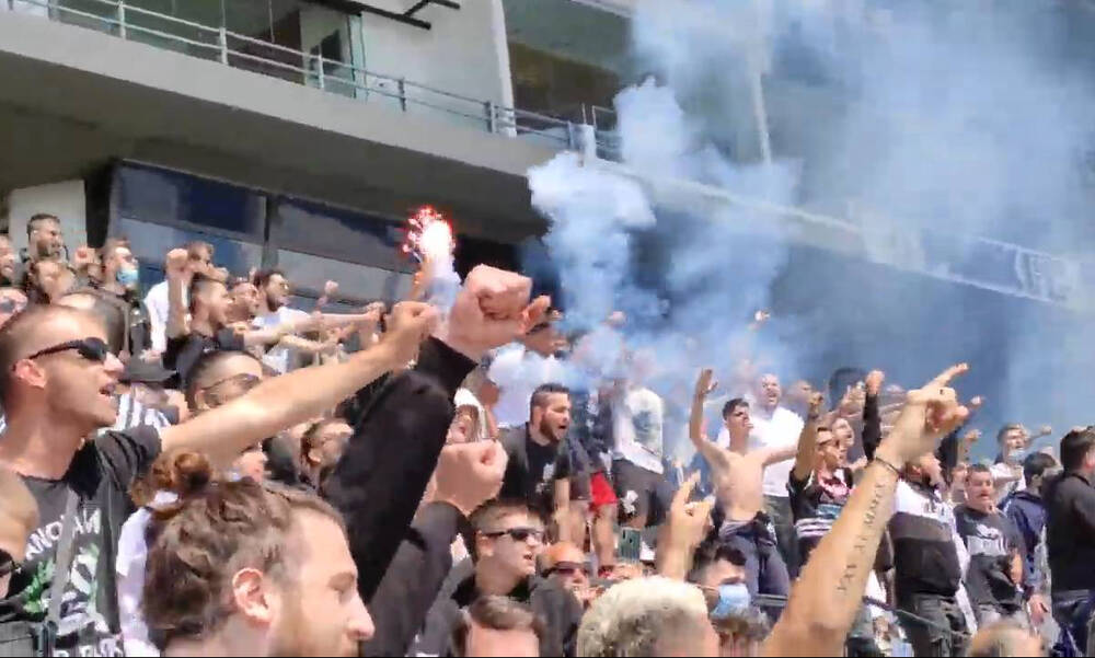 Aσπρόμαυρο πάρτι από τον λαό του  ΠΑΟΚ στην Τούμπα πριν τον τελικό!